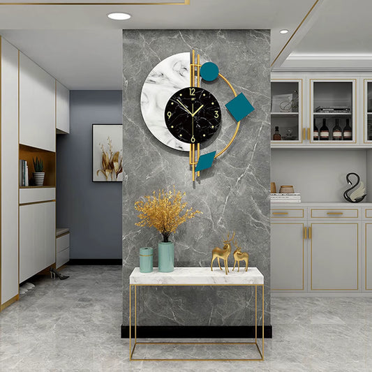 Nordic Silent Wall Clock – Modern Luxury Living Room & Study Wall Clock | Creative Home Décor for Dining Room, Porch, Balcony & Outdoor Use