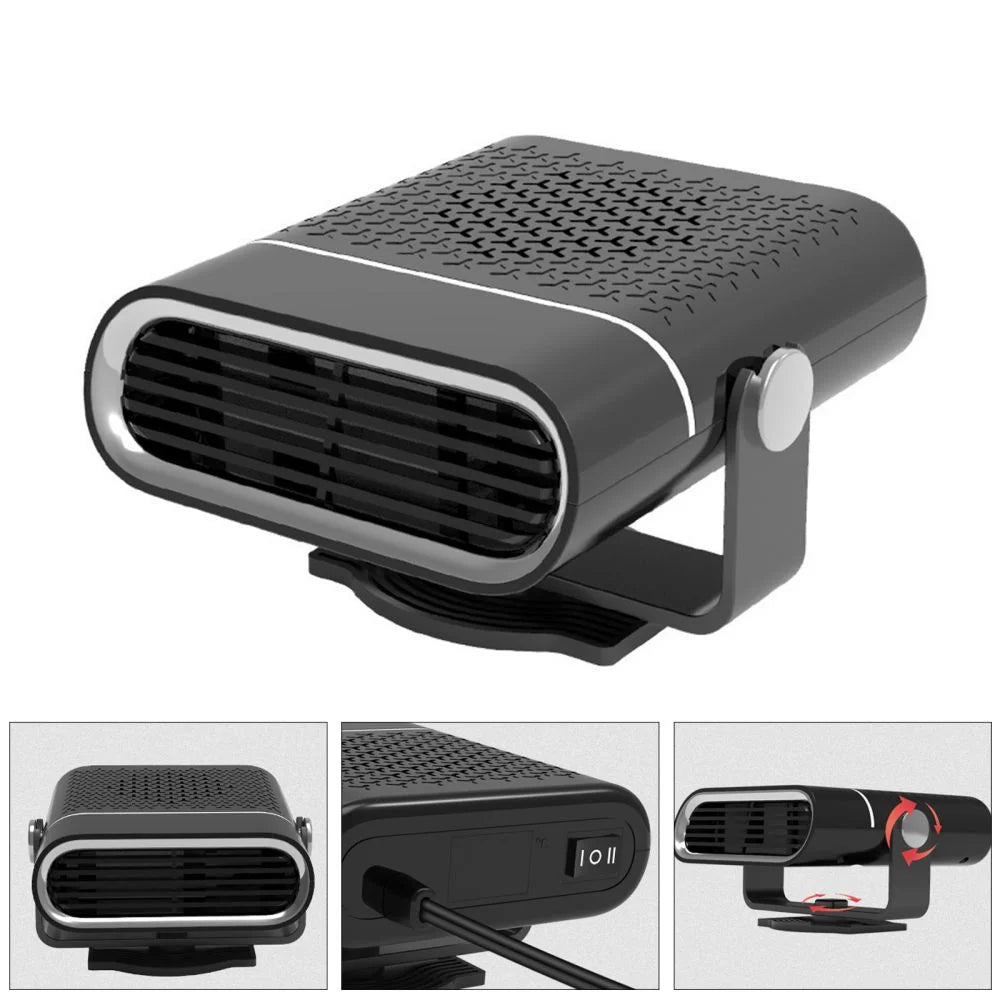 12V Portable Car Heater – Black ABS Automotive Interior Accessory