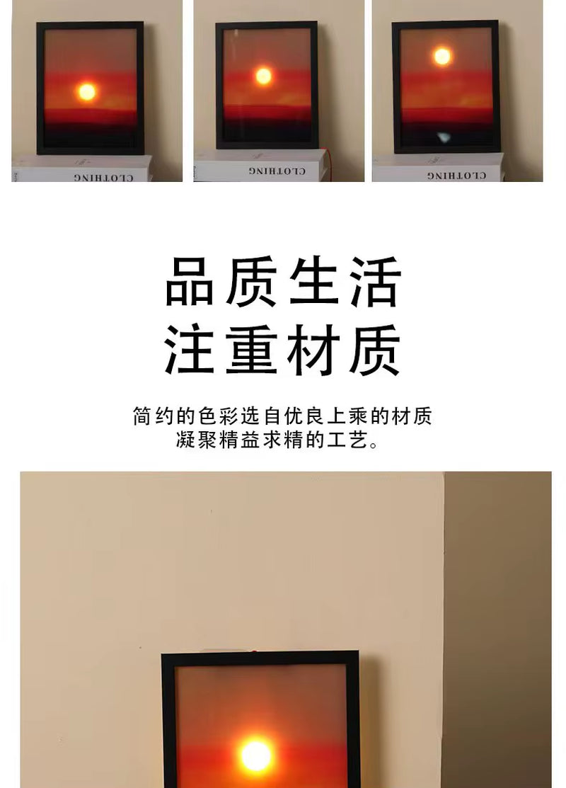 Kinetic Sunrise & Sunset Wall Lamp – Adjustable Dual-Rope Moving Light | Ambient Bedroom Wall Light, Decorative Night Lamp & Unique Home Gift