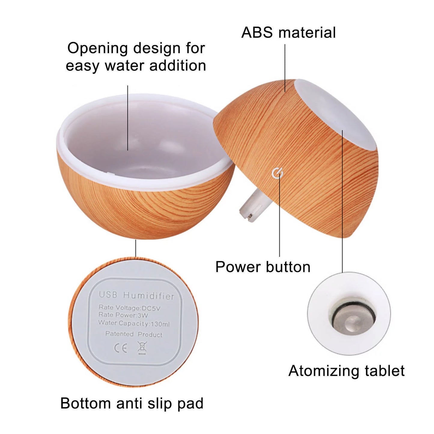 Essential Oil Diffuser & Humidifier – Ultrasonic Electric Aroma Vaporizer with LED Color Light & Auto-Off Safety for Home, Bedroom & Office