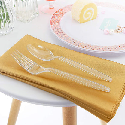 400-Piece Clear Plastic Silverware Set – Heavy-Duty Disposable Forks & Spoons (200 Each) | Crystal Cutlery for Parties, Holidays, and Events – Perfect for Halloween, Thanksgiving & Christmas