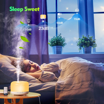 500ml Water Scent Diffuser – Upgraded Aromatherapy Essential Oil Diffuser with Remote Control, Cool Mist Air Humidifier for Large Rooms, Home, Office & Car