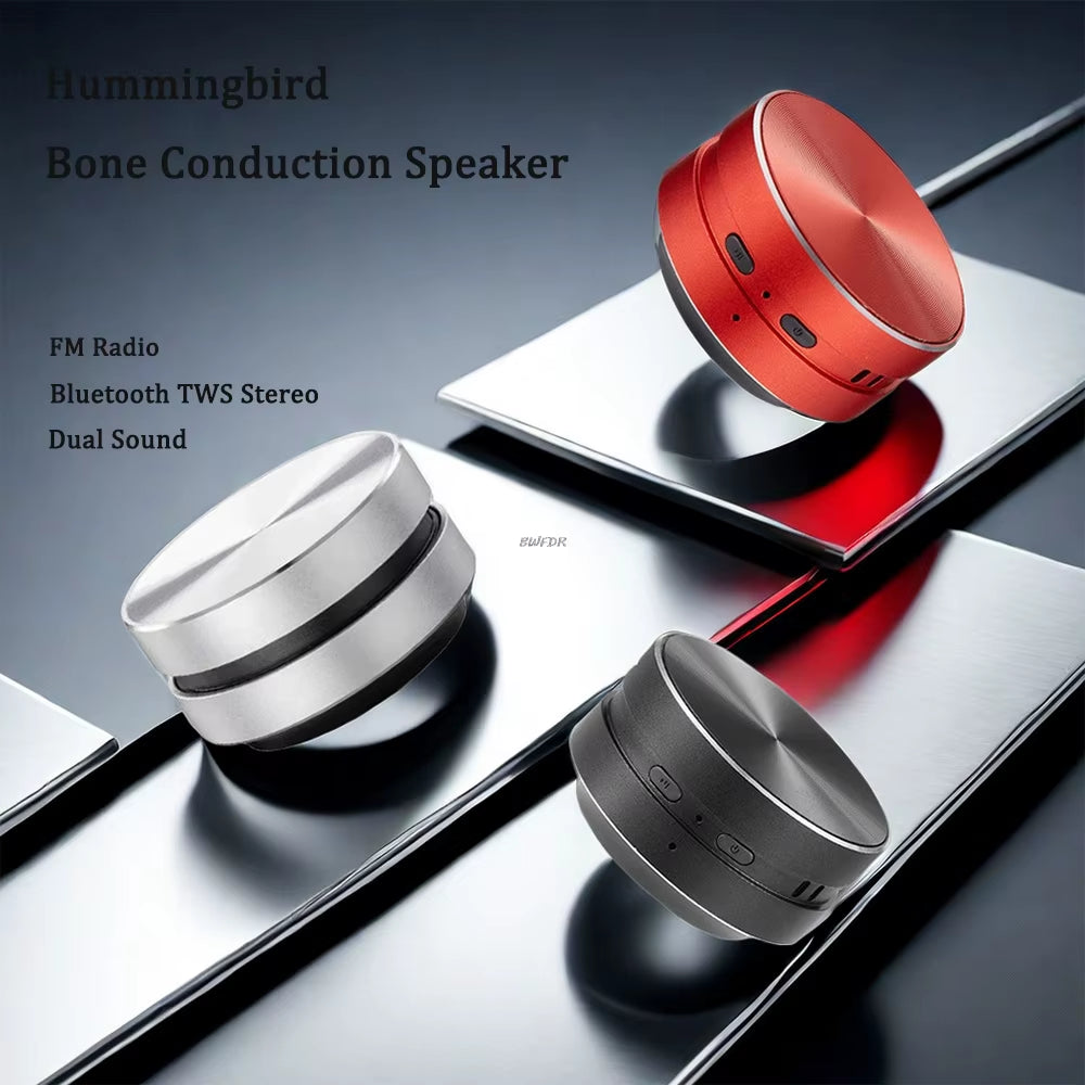 Bone Conduction Bluetooth Speaker – Wireless TWS Stereo Sound Hummingbird Speaker with Deep Bass & Hands-Free Function (Compact & Portable)
