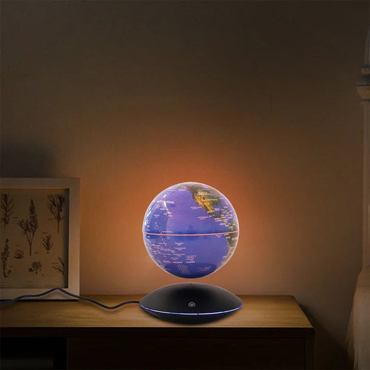 6" Magnetic LED Levitation Globe – Floating World Globe with Rotating Display, Anti-Gravity Desk Decor with LED Lighting for Home & Office