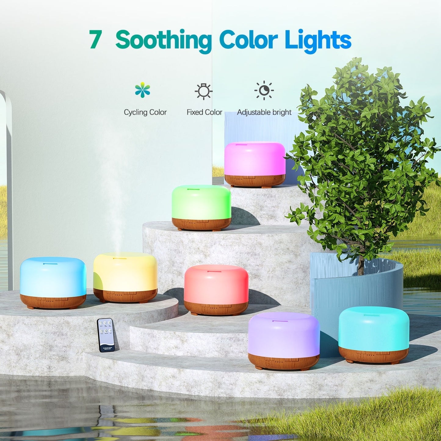 500ml Water Scent Diffuser – Upgraded Aromatherapy Essential Oil Diffuser with Remote Control, Cool Mist Air Humidifier for Large Rooms, Home, Office & Car