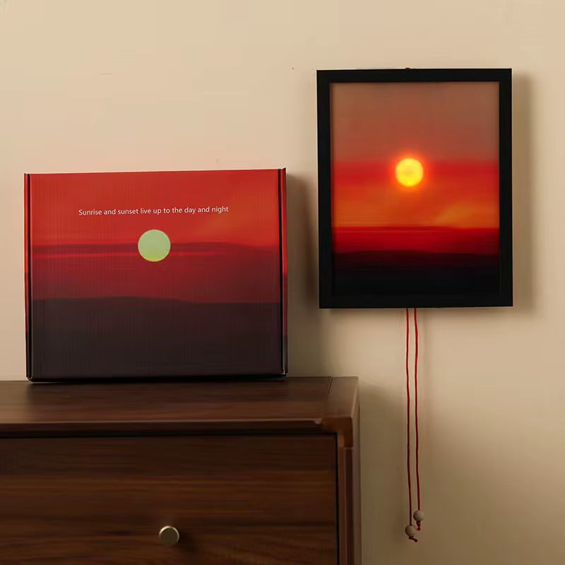Kinetic Sunrise & Sunset Wall Lamp – Adjustable Dual-Rope Moving Light | Ambient Bedroom Wall Light, Decorative Night Lamp & Unique Home Gift