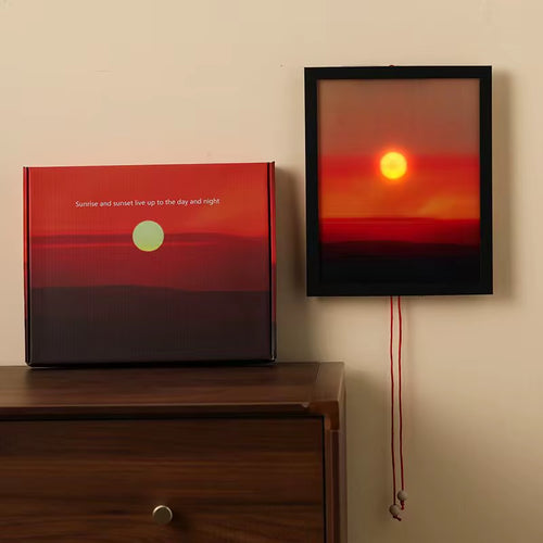 Kinetic Sunrise & Sunset Wall Lamp – Adjustable Dual-Rope Moving Light | Ambient Bedroom Wall Light, Decorative Night Lamp & Unique Home Gift