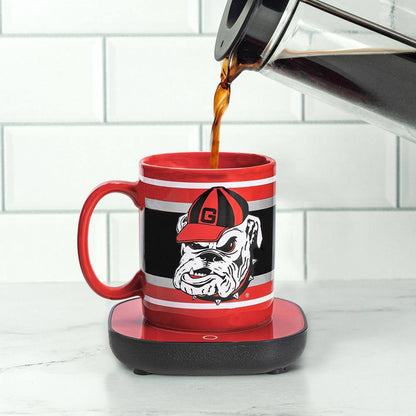 Georgia Bulldogs Single-Cup Coffee Mug with Electric Mug Warmer – Official Red Coffee Maker Mug
