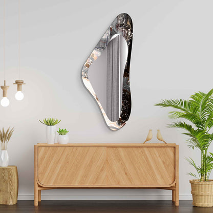 Asymmetrical Irregular Wall Mirror – Modern Tempered Glass Accent Mirror for Entryway, Hallway, Bedroom & Bathroom | Luxury Home Décor