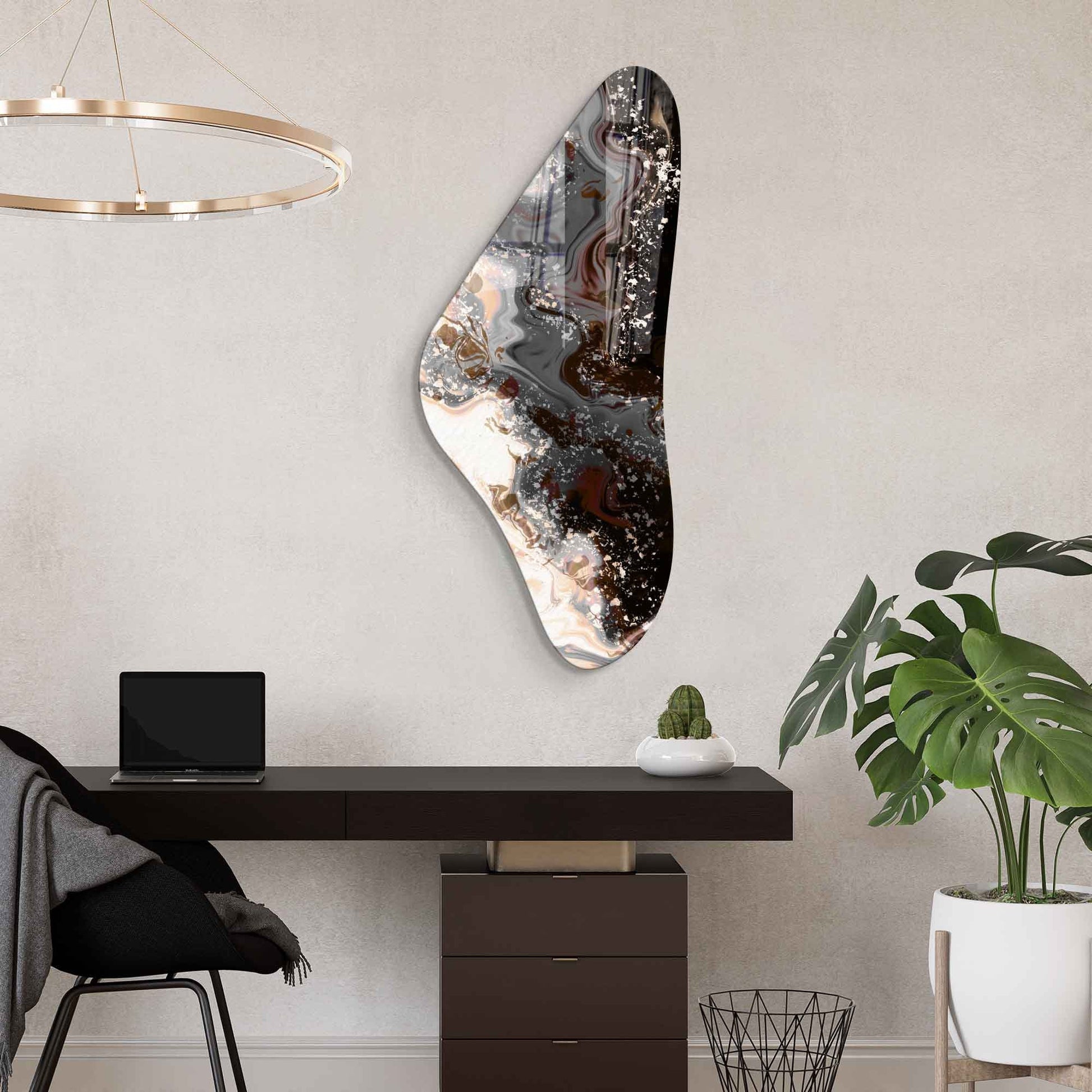 Asymmetrical Irregular Wall Mirror – Modern Tempered Glass Accent Mirror for Entryway, Hallway, Bedroom & Bathroom | Luxury Home Décor