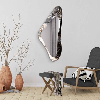 Asymmetrical Irregular Wall Mirror – Modern Tempered Glass Accent Mirror for Entryway, Hallway, Bedroom & Bathroom | Luxury Home Décor